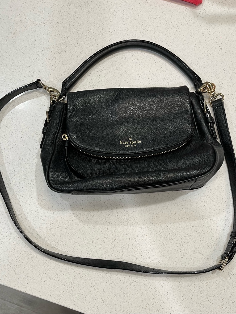 Kate Spade - Cobble Hill, Black Leather Crossbody Handbag Purse